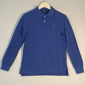 Polo Ralph Lauren Long Sleeve Polo Shirt Blue Youth L 14-16 Pony Logo Preppy